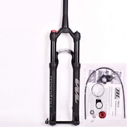 Waui Mountain Bike Fork Waui 27.5" Suspension Fork Aluminum Alloy Disc Brake Damping Adjustment Cone Tube Bucket Shaft 15MM Remote Control 1-1 / 8" Shock Absorber Fork (Color : A, Size : 27.5")