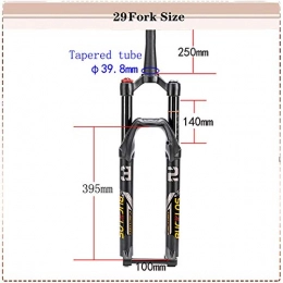 WFBD-CN Spares WFBD-CN mountain bike fork MTB Bike Air Suspension Forks 26 / 27.5 / 29 Bicycle Front Fork 15mm Thru Axle Disac Brake Bicycle Accessories bike suspension forks (Color : Tapered 29)