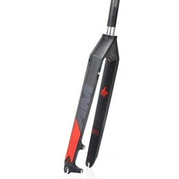 WYJW Spares WYJW Mountain Bike Fork，Full Carbon Fiber Hard Fork 26 / 27.5 / 29 Inch Front Fork Disc Brake Version, Red-27.5inch