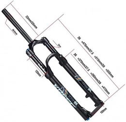 XZ Spares XZ High Quality 26" 1-1 / 8" Suspension Fork, Mountain Bike Aluminum Alloy Cone Disc Brake Damping Adjustment Travel, A, 26inch