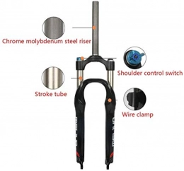 XZ Mountain Bike Fork XZ High Quality Shock Absorber Fork 26" Mountain Bike Suspension Fork, Aluminum Alloy Disc Brake Front Bridge Control Damping Adjustment, White