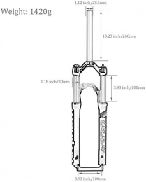 XZ Spares XZ High Quality Suspension Forks, 26Inch Magnesium Alloy Mountain Bike Shock Fork Disc Brake Damping Adjustment Travel, White