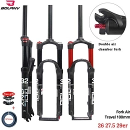 YZLP Mountain Bike Fork YZLP Bike forks 2019 26 / 27.5 / 29er MTB Suspension Air Fork Magnesium Alloy Double Shoulder Double Air Oil Line Lock Straight Tapered Fork (Color : 29er Black LO)