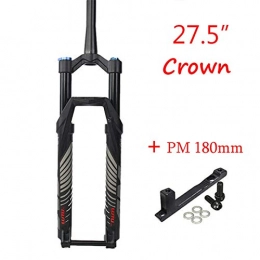 Z-LIANG Mountain Bike Fork Z-LIANG MTB Suspension Air Fork 26 27.5 29' Tapered Steer Mountain Bicycle Fork 140mm Travel Bike Forks Crown / Remote Lockout (Color : 27.5 crown 180)