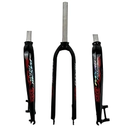 ZCXBHD Mountain Bike Fork ZCXBHD 26" 27.5" 29" Hard Disc Fork MTB Mountain Bike Disc Brakes Aluminum Bicycle Front Fork 1-1 / 8 700C Disc Road Bike Fork (Color : Black Red)