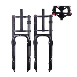 ZCXBHD Mountain Bike Fork ZCXBHD Shoulder bike fork fat bike 26 * 4.0 air fork Snow Mountain Bicycle Fork Magnesium aluminum alloy downhill DH fork (Color : Matte Black)