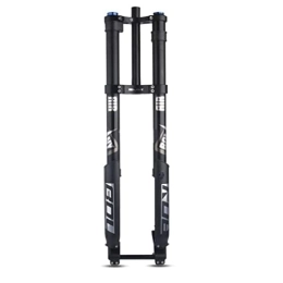 ZECHAO Mountain Bike Fork ZECHAO 160mm Travel Air Mountain Bike Suspension Fork, 26 / 27.5 / 29in Double Shoulder Fork Inverted Fork Disc Brake 15 * 110mm Axle Accessories (Color : Straight, Size : 26inch)