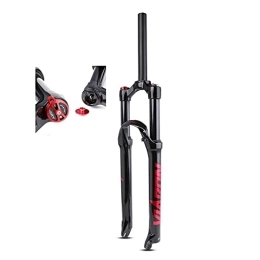 ZECHAO Mountain Bike Fork ZECHAO Bicycle Shock Absorber Forks, Straight Tube 26 / 27.5 / 29 Inch Air Fork Disc Brake Manual Lockout (HL) Travel 100mm For MTB Bike Accessories (Color : Black red, Size : 26inch)