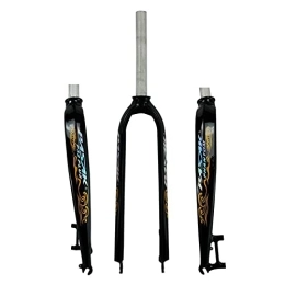 ZECHAO Mountain Bike Fork ZECHAO Carbon Fiber Bike Front Fork, Disc Brake 26 / 27.5 / 29inch Aluminum Alloy Fork Straight Tube 9mm Quick Release, For MTB Bike Accessories (Color : Black orange, Size : 29inch)