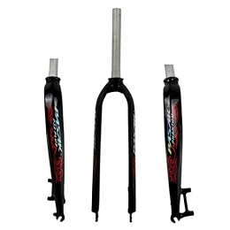 ZECHAO Mountain Bike Fork ZECHAO Carbon Fiber Bike Front Fork, Straight Tube 26 / 27.5 / 29inch Disc Brake Aluminum Alloy Fork 9mm Quick Release, For MTB Bike Accessories (Color : Black Red, Size : 29inch)