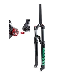 ZECHAO Mountain Bike Fork ZECHAO Mountain Bike Air Suspension Fork, 26 / 27.5 / 29 Inch Disc Brake Travel 100mm QR 9mm For Bicycle Accessories Manual Lockout (HL) Accessories (Color : Black green, Size : 26inch)