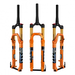 ZTZ Mountain Bike Fork ZTZ Mountain Bike Front Fork 27.5 29 Inch Thru Axle 15mm MTB Air Suspension Fork, Travel 140mm Rebound Adjust Mountain Bike Front Forks, 28.6mm Tapered Tube Manual Lockout Aluminum Alloy (27.5 inch)