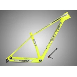 DFNBVDRR Mountain Bike Frames 27.5er Carbon XC Trail Mountain Bike 15 / 17'' MTB Frame Disc Brake Thru Axle 12x142mm Frame BB92 Routing Internal (Color : Yellow, Size : 17x27.5'')