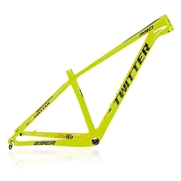 Samnuerly Spares Carbon Fiber Mountain Bike Frame 15 / 17 / 19in Disc Brake Quick Release 135mm MTB Frame BB92mm Routing Internal Bicycle Frame For 27.5 / 29" Wheel (Color : Blue, Size : 19x29in) (Yellow 17x27.5in)