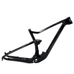 YOJOLO Mountain Bike Frames Carbon Full Suspension Frame 27.5 / 29 Inch Soft Tail Trail Mountain Bike Frame Disc Brake Travel 120mm XC / AM MTB Frame Thru Axle 12x148mm Boost Bicycle Frame BSA73 ( Color : Black , Size : 27.5x15'' )