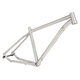 DFNBVDRR Mountain Bike Frames DFNBVDRR Mountain Bike Frame 15.5'' / 17'' / 19'' MTB Frame Titanium Alloy Trail Bicycle Frame Thru Axle 12x142mm Rear Space BB68 Bottom Bracket (Color : Titanium, Size : 27.5x15.5in)