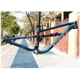 FAXIOAWA Mountain Bike Frames FAXIOAWA Full Suspension Mountain Bike Frame 20er 24er Soft Tail MTB Frame DH / XC / AM Disc Brake Aluminum Alloy Frame With Rear Shocks, 148mm Boost Thru Axle (Color : Blue 24er*320mm)