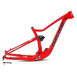 FAXIOAWA Mountain Bike Frames FAXIOAWA Mountain Bike Frame Carbon Fiber Trail MTB Frame 27.5 / 29er 15'' / 17'' / 19'' Suspension Frame Travel 120mm Boost Thru Axle 12x148mm Disc Brake XC / AM / DH (Color : Red, Size : 27.5 * 17'')