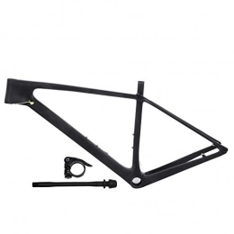 Gaeirt Mountain Bike Frames Gaeirt Carbon Fiber Front Fork Frame, Ultra-light Bike Frame No Deformation Carbon Fiber with Seatpost Clip Tube Shaft Tail Hook for Mountain Bike for Road Bike(29ER*17 inch)