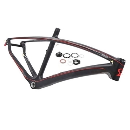 Keenso Spares Keenso Bike Frame and Fork Set, 27.5ER X 17.5in Carbon Fiber Bike Frame Kit Mountain Bike Frame and Fork Bicycle Front Fork Frame with Headset and Seatpost Clip Bicycles and Spare Parts