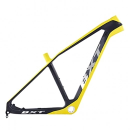 PPMCT Spares PPMCT Bike T800 Ultralight Carbon Fiber Mountian Bike Frame 27.5er BSA / PF30 MTB Bicycle Frame 160mm Disc Brake Bike Frames Clamp 37mm (Color : Half yellow, Size : 18.5 inch glossy BSA)