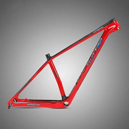 Yhjjklm-SP Mountain Bike Frames Yhjjklm-SP Carbon Fiber Bike Frame Carbon Fiber Mountain Frame Mountain Cross-country Carbon Frame Bicycle Frame Accessories (Color : Red, Size : 29Inch)