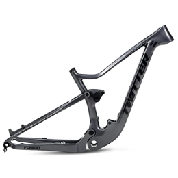 YOJOLO Mountain Bike Frames YOJOLO Carbon Full Suspension Frame 27.5 / 29 Inch Soft Tail Trail Mountain Bike Frame Disc Brake Travel 120mm XC / AM MTB Frame Thru Axle 12x148mm Boost Bicycle Frame BSA73 (Color : G, Size : 29x15'')