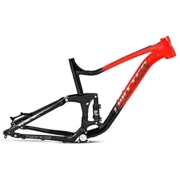 YOJOLO Mountain Bike Frames YOJOLO Full Suspension Frame, 29ER 27.5ER Disc Brake Bicycle Frame Alu Alloy MTB Frame, Mountain Bike XC / AM Frame Travel 120mm Thru Axle 148mm Boost, With Rear Shock (Color : Red, Size : 27.5x17'')