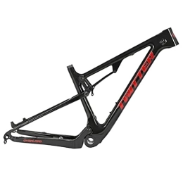 YOJOLO Spares YOJOLO Full Suspension Frame Carbon 27.5 / 29 Inch Soft Tail Mountain Bike Frame Travel 120mm Disc Brake XC / AM MTB Frame BSA73 Thru Axle 12x148mm Boost Bicycle Frame (Color : Black, Size : 29x15'')