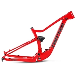 YOJOLO Mountain Bike Frames YOJOLO Mountain Bike Suspension Frame 27.5 / 29er Carbon Soft Tail Bicycle Frame Travel 120mm Disc Brake Trail XC / AM MTB Frame Thru Axle 12x148mm Boost Frame BSA73 (Color : Red, Size : 29x19'')