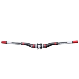 FukkeR Spares MTB Bicycle Handlebar Comfortable Highway Fixed Gear Handlebars 600 / 620 / 640 / 660 / 680 / 700 / 720mm 31.8mm Carbon Fiber Bike Riser Bar For BMX DH XC AM FR (Color : Black red, Size : 600mm)