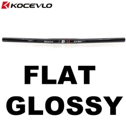 QQY Mountain Bike Handlebar QQY 25.4 * 580mm Carbon Fiber Flat / Riser Bike Handlebar, Ultralight Mountain Bikes Road Folding Racing XC Handle Bar Matte Black, Cycle Fixed Gear (FLAT GLOSSY)