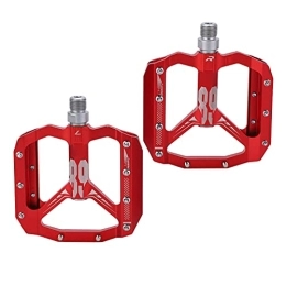 01 02 015 Spares 01 02 015 Bicycle Platform Flat Pedals, Bike Flat Pedals Lightweight Safe for Mountain Bike(red)
