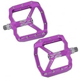 01 02 015 Spares 01 02 015 Bicycle Platform Flat Pedals, Bike Flat Pedals Wide for Mountain Bike(Purple)