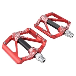01 02 015 Spares 01 02 015 Bike Pedal, Universal Aluminum Alloy Mountain Bike Bicycle Pedal Anti Slip Replacement for Mountain Bike for Road Bicycle(red)