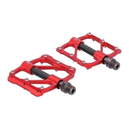 01 02 015 Spares 01 02 015 Mountain Bike Pedals, Bike Pedals Wear Resistant CNC Aluminum Alloy Durable Labor Saving for Road Mountain Bike for Bicycle Maintenance(red)