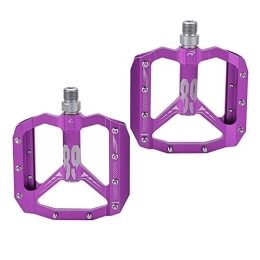 01 02 015 Mountain Bike Pedal 01 02 015 Mountain Bike Pedals, CNC Aluminum Alloy Bike Pedals Lightweight Safe 2pcs Wide DU Bearing for Mountain Bike(Purple)