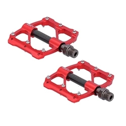 01 02 015 Spares 01 02 015 Mountain Bike Pedals, Durable CNC Aluminum Alloy Wear Resistant Bike Pedals Labor Saving with Anti Slip Nails for Road Mountain Bike for Bicycle Maintenance(red)