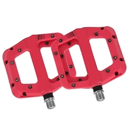 01 02 015 Spares 01 02 015 Mountain Bike Pedals, Rose Red Nylon Fiber Bike Pedals for Outdoor