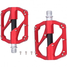 VGEBY Spares 1 Pair Bike Pedals, 9 / 16" MTB Pedals Mountain Bike Pedals High Speed Bearing Flat Pedals for MTB(Red)