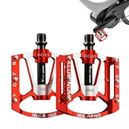 Jildouf Spares 3 Bearings Mountain Bike Pedals, MTB Pedals Mountain Bike Pedals, 3 Bearing Non-Slip Bicycle Platform Pedals for BMX MTB, Universal 9 / 16 Inch Mountain Bike Pedals Jildouf