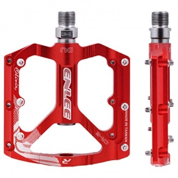 Acekit Mountain Bike Pedal Acekit Bike Pedals Lightweight Aluminium Alloy with 9 / 16 Sealed DU Bearings Cr-Mo Spindle for Mountain Bike BMX Road Bike-Red