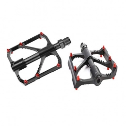 Samine Spares Aluminium Alloy Mtb Pedals Mountain Bike Pedal 12 Anti Skid Pins Universal Black