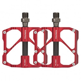 WZWS Spares Aluminum Alloy Bicycle Pedals With Carbon Fiber Bearings, Suitable for Mountain Bikes and Folding Bicycles, Red-PD-R87CHighway
