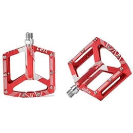Bediffer Spares Aluminum Alloy Bike Pedal, Universal Bike Bearing Pedals Non Slip for Mountain Bikes Repair(Red)