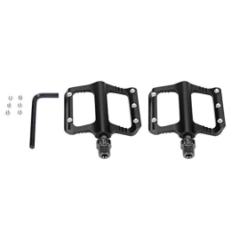 Alupre Mountain Bike Pedal Aluprey 1 Pair 9 / 16” Axle Aluminum Alloy Mountain Bike Road Bicycle Lightweight Pedals (Black)