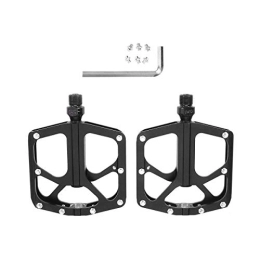 Amosfun Mountain Bike Pedal Amosfun 2 Pcs Ultralight Aluminum Alloy Pedal Universal Mountain Bike Pedal Non- Slip Platform Flat Pedal for Bike (Black)