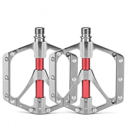 Asdflina Mountain Bike Pedal Asdflina Mountain Bike Titanium Alloy Bearing Pedals Lightweight Treading Palin Riding Ankle Platform Bicycle Flat Alloy Pedals (Color : Silver)