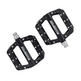 B Baosity Mountain Bike Pedal B Baosity Mountain Bike Pedals Nylon Cycling Sealed Bearing Flat Platform Pedals with Anti-Skid Pins Bicycle Repair Accessories - Black