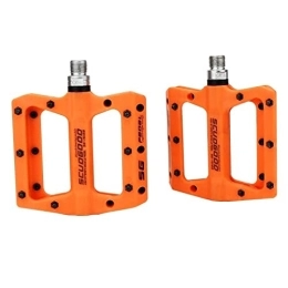 BaiHogi Spares BAIHOGI Bicycle Pedals Nylon Fiber Ultra-light Mountain Bike Pedal 4 Colors Big Foot Road Bike Bearing Pedals Cycling Parts (Color : Orange)